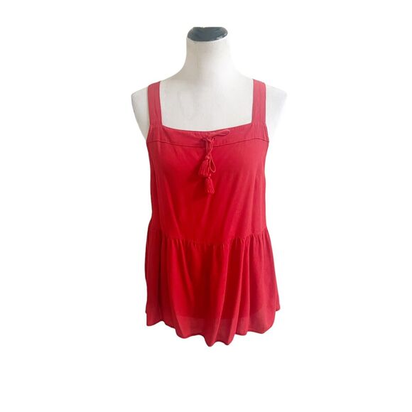 Banana Republic Square Neck Tassel Tank Rust Size Medium - Picture 1 of 8
